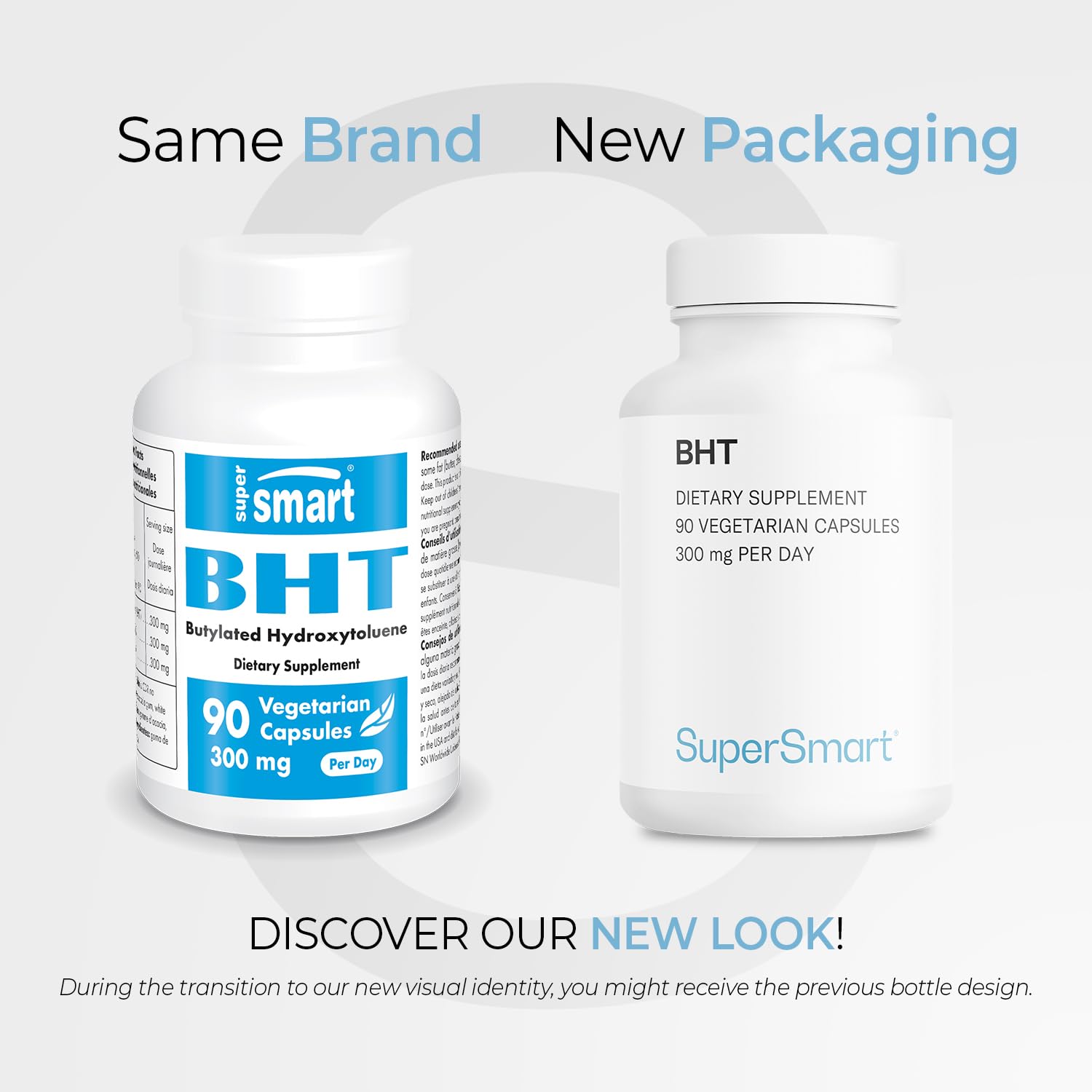 Supersmart - BHT Supplement 300mg per Day - Butylated Hydroxytoluene | Non-GMO & Gluten Free - 90 Vegetarian Capsules SupersmartUS supplements