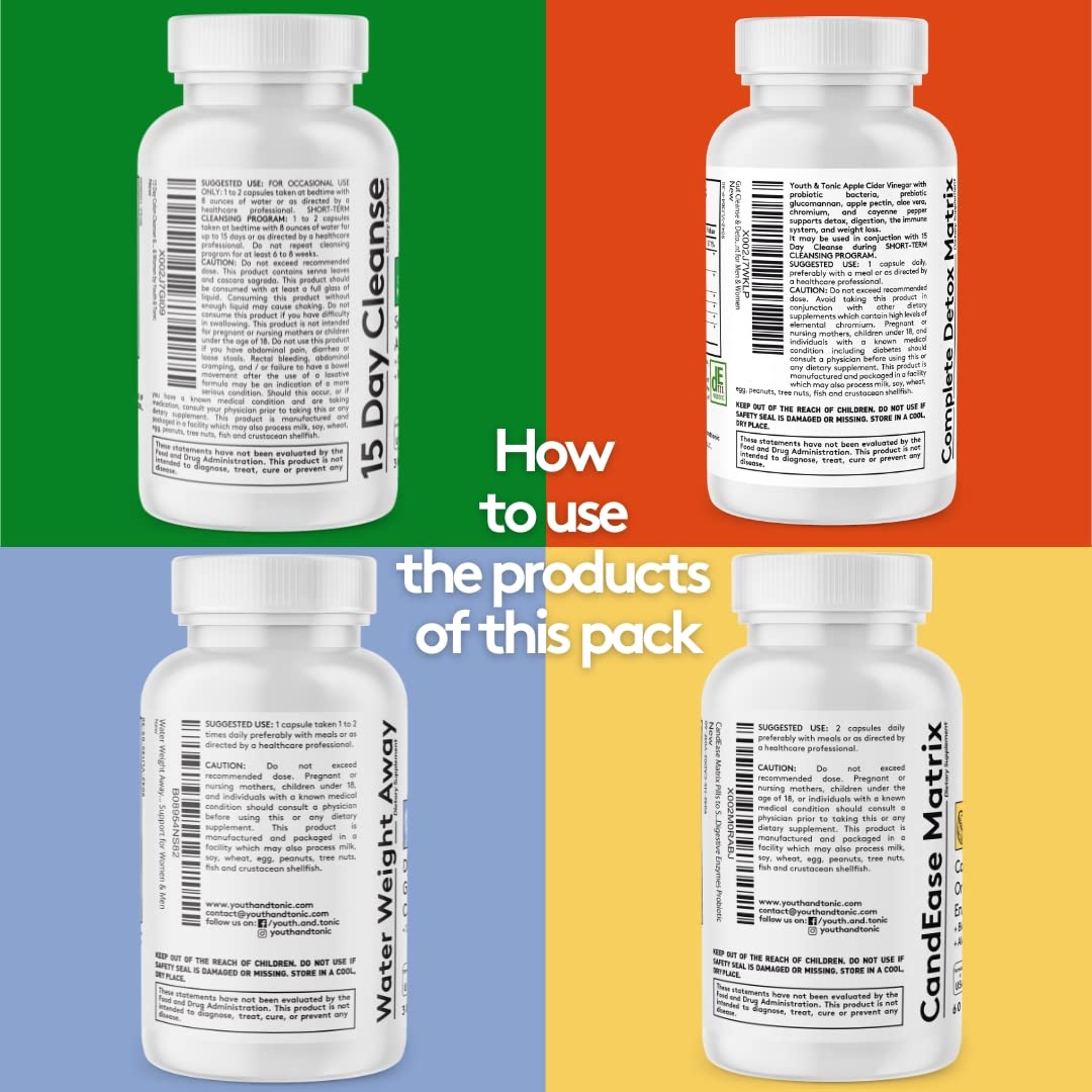 Youth & Tonic Complete Body Detox for Cleanse, Normal Acidity Gut Level and Water Youth & TonicUS supplements