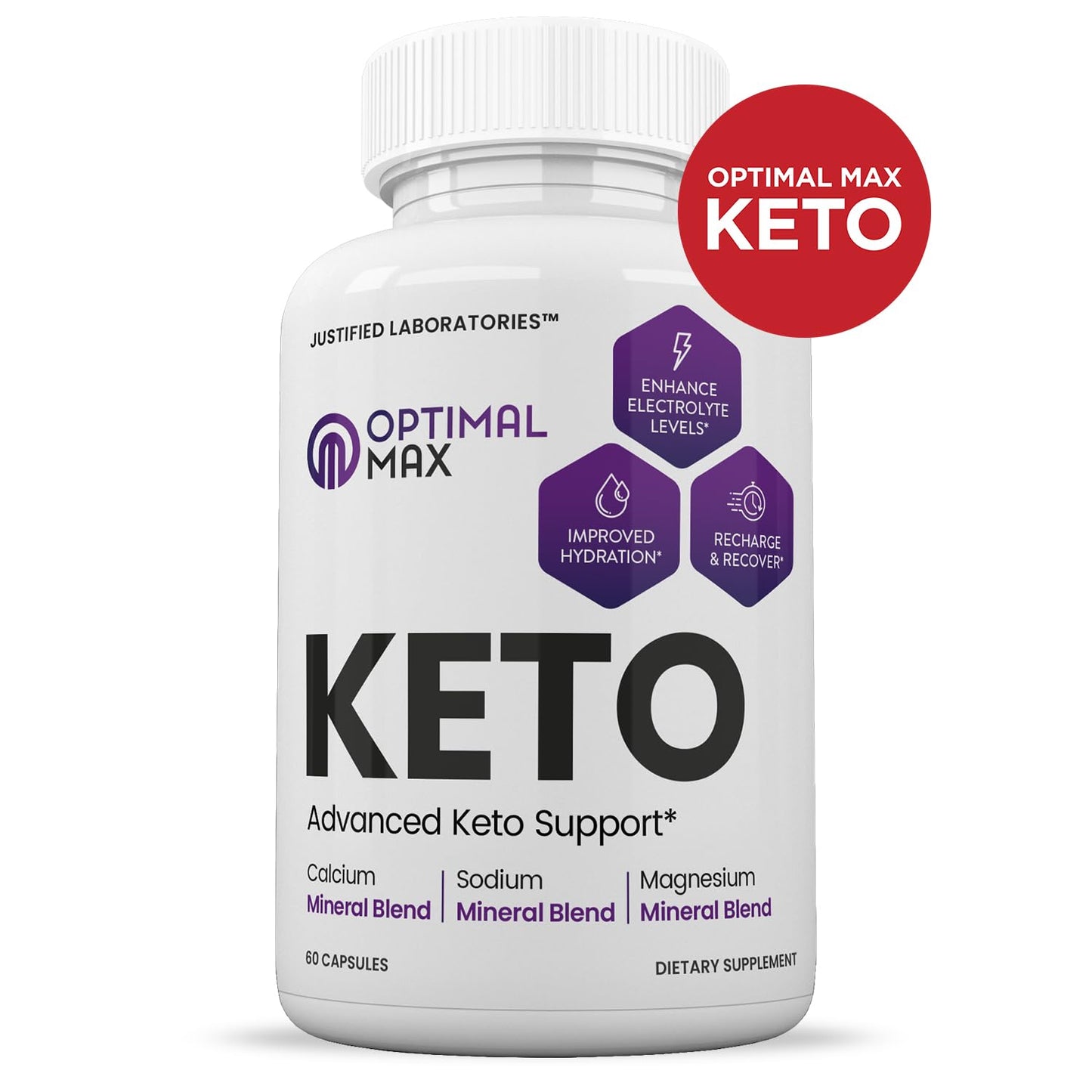 (2 Pack) Optimal Max Keto Pills 1275MG New & Improved Formula Contains Apple Cider Justified LaboratoriesUS supplements