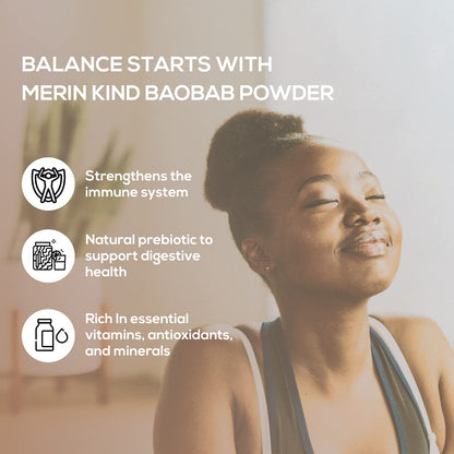 MERIN KIND Organic Baobab Powder - Prebiotic Fiber Supplement MERIN KINDUS supplements