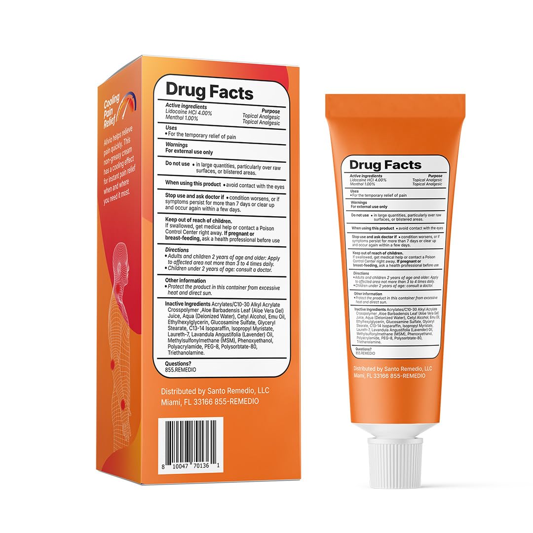 Santo Remedio Pain Relief Cream with Lidocaine & Menthol, Fast-Absorbing Non-Greasy Topical for Joint & Muscle Pain, Joint Support with MSM & Glucosamine, by Dr. Juan Rivera Santo RemedioAu supplements