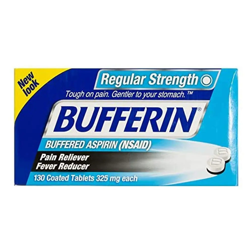 Bufferin Buffered Aspirin (NSAID) Coated Tablets Pain Reliever/Fever Reducer 130 ea (Pack of 3) BufferinAu supplements