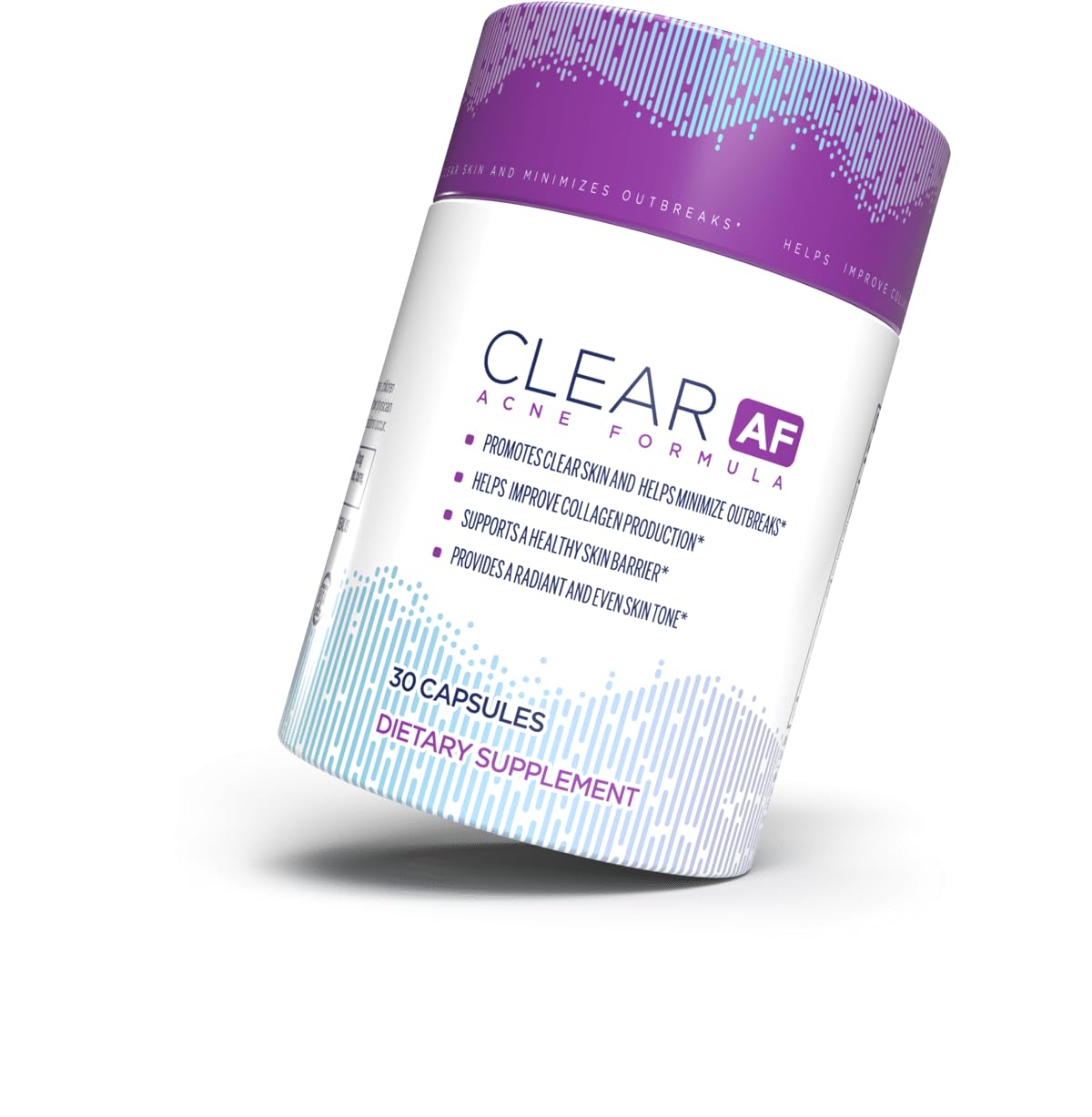 Clear AF Clear Skin Supplement | Skin Barrier Hydration & Clear Complexion Support with Vegan Ceramides, Zinc, Vitamin D3, B6, Riboflavin & Thiamine | Vegan Capsules | 30-Day Supply Clear AFAu supplements