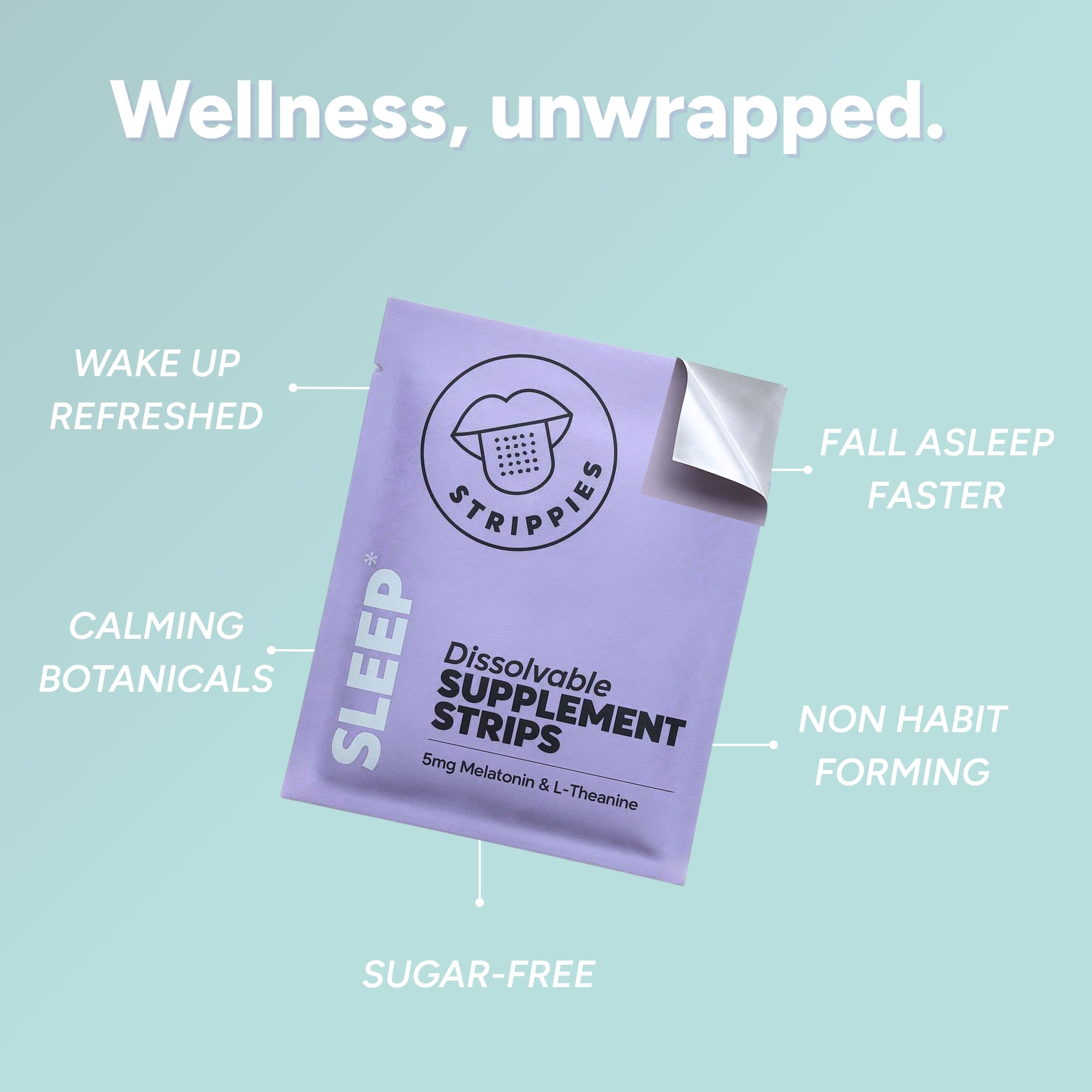 STRIPPIES Dissolvable Sleep Strips – Fast-Acting Melatonin 5mg with L-Theanine, Lavender, Chamomile, Hibiscus & Valerian – Natural Cranberry Flavor – 90 Strips STRIPPIESAu supplements