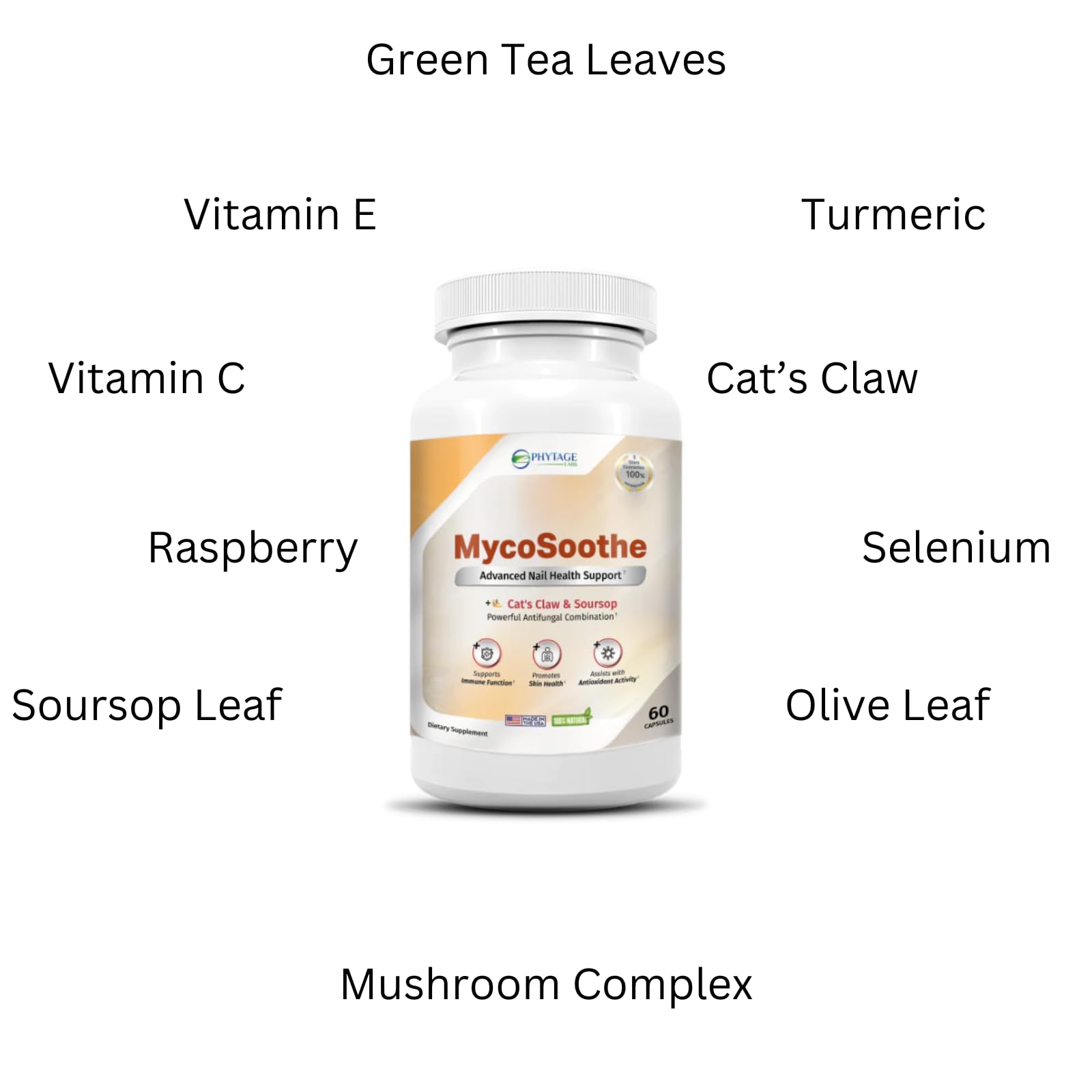 Phytage Labs MycoSoothe Advanced Hair, Skin, Nail & Immunity Support Formula - 60 Capsules Phytage LabsAu supplements