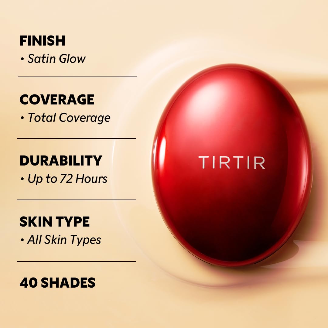 [*Mini Size*] TIRTIR Mask Fit Red Cushion Foundation | Full coverage, Weightless, Skin fit, Satin Glow Finish, Korean Makeup BB Foundation, beauty, Tattoo cover up, Buildable (#23N Sand / 0.15 Fl Oz) TIRTIRAu supplements