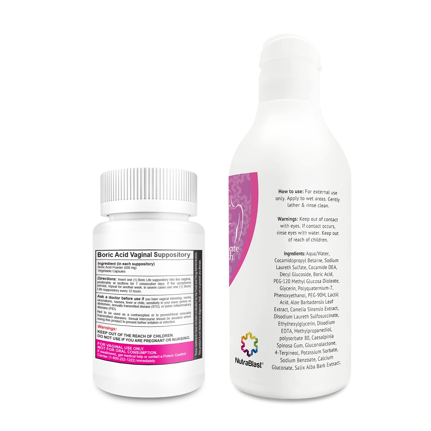 NutraBlast Boric Acid Vaginal Suppositories and So Fresh & Clean | Supports Odor Control NutraBlastAu supplements