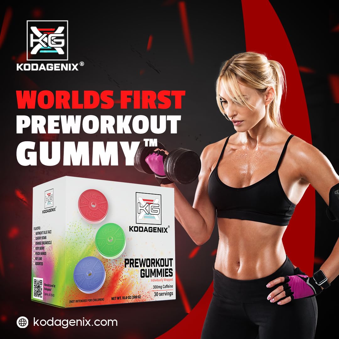 Kodagenix Pre Workout Gummies for Men and Women with Caffeine, L-Citrulline and Beta KodagenixUS supplements