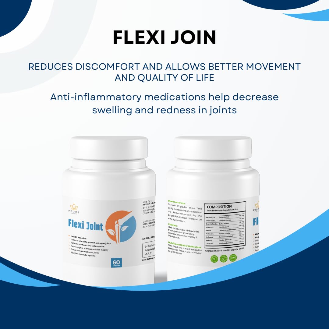 PECOS WELLNESS Flexi Joint Supplement for Joint Health, 60 Capsules, Supports Mobility and Joint Protection PECOS WELLNESSAu supplements