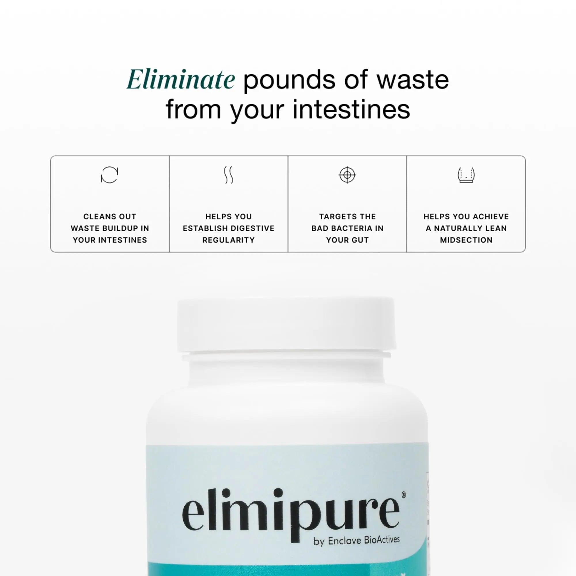 Elimipure Gut Cleanse & Restore Supplement: Natural & Effective Detox Cleanse Capsules | Fortify Your Microbiome | Effortless Morning Stools | Restore Your Gut from the Inside Out Elimipurenz supplements