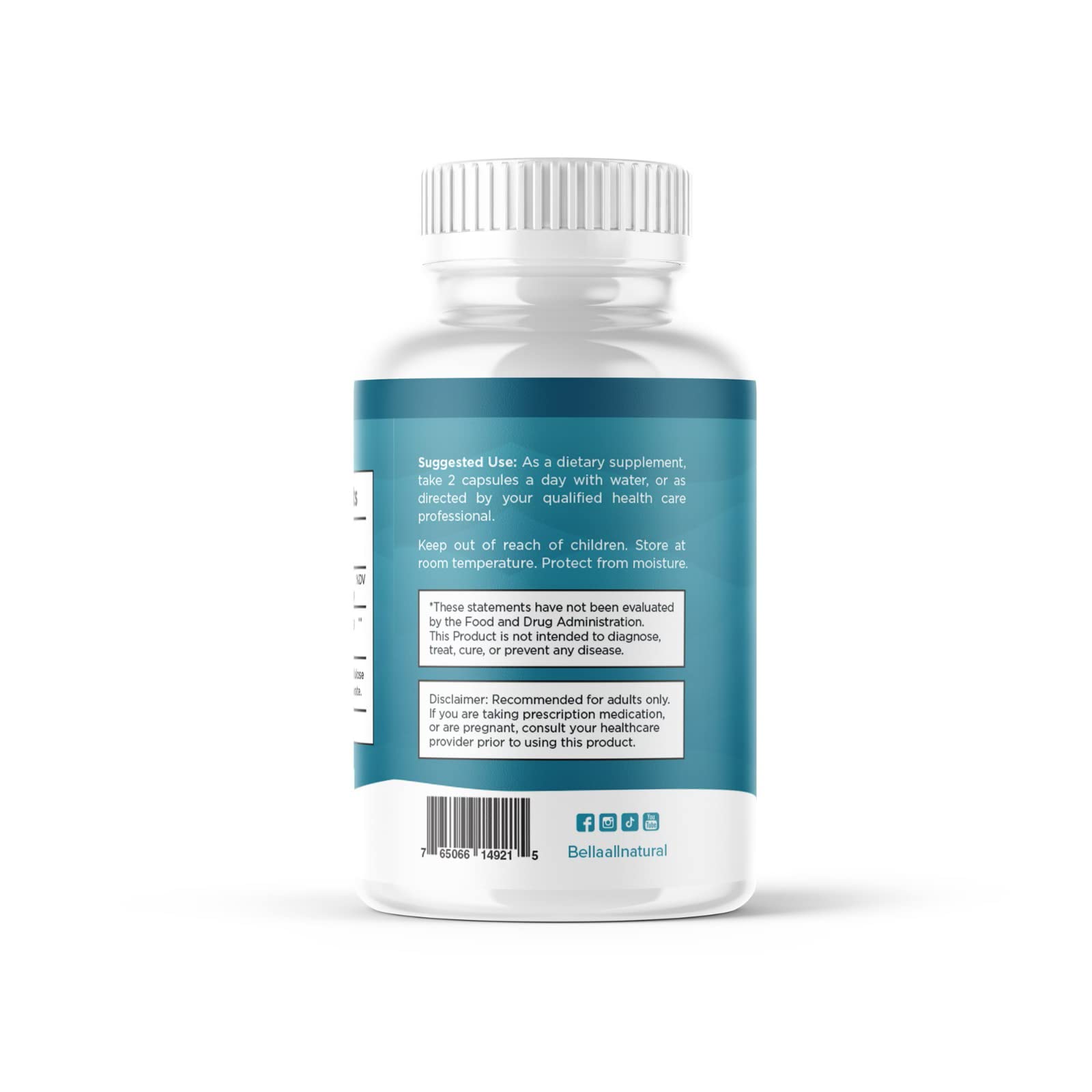 Bella All Natural Sea Moss Vitamins | Pure Sea Moss | Irish Sea Moss, 60 Capsules Bella All NaturalUS supplements