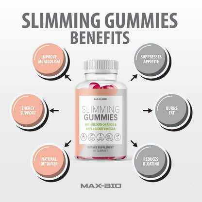 Max-Bio Slimming Gummies It Works with Apple Cider Vinegar and Sicilian Blood Orange Extract Max-BioUS supplements