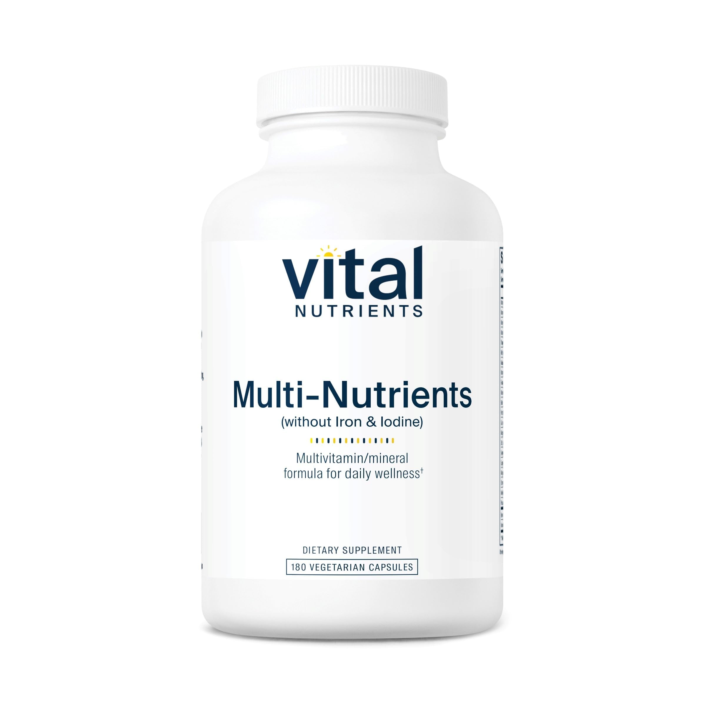 Vital Nutrients Multi-Nutrients (No Iron or Iodine) - Comprehensive Vegetarian Daily Multivitamin and Mineral Formula with Potent Antioxidants* - Gluten, Dairy, Soy Free - Non-GMO - 180 Capsules Vital NutrientsAu supplements