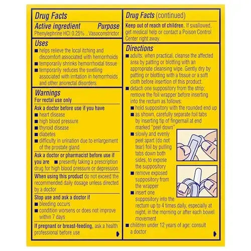 Preparation H Hemorrhoid Suppositories For Itching And Discomfort Relief - 12 Count (Pack of 1) Preparation HAu supplements