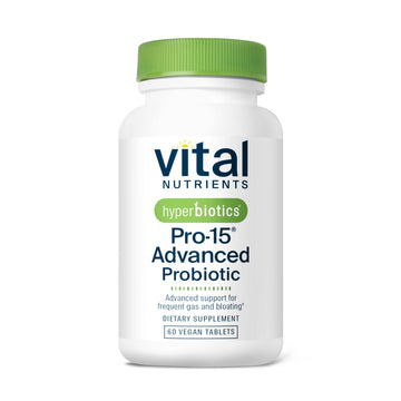 Hyperbiotics Vital Nutrients Pro-15 Advanced Probiotics for Women and Men | 15 Strains + Kiwifruit | Clinically Studied Daily Probiotics for Digestive Health, Gas, & Bloating | 60 Vegan Tablets HyperbioticsAu supplements