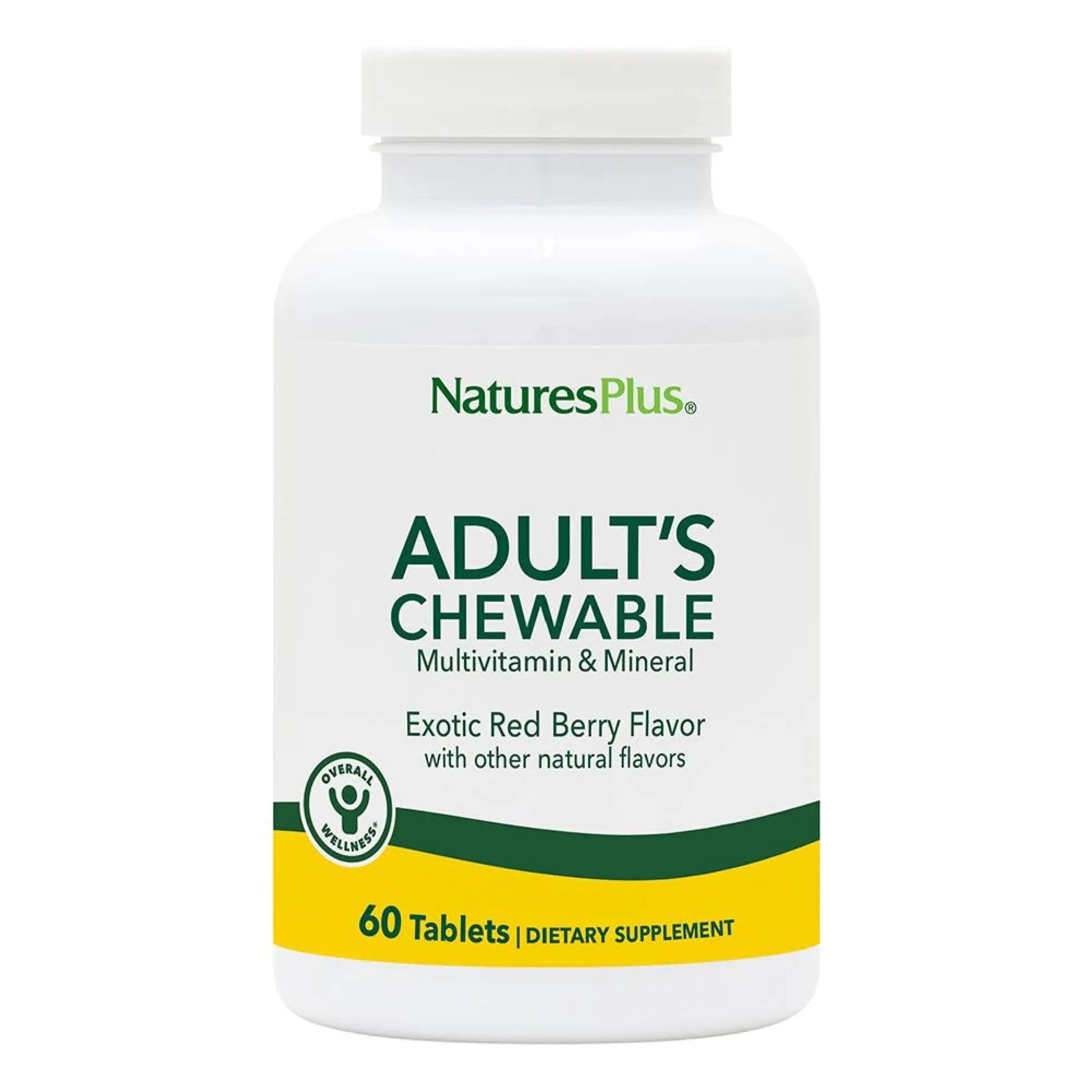 NaturesPlus Adult's Chewable - 60 Tablets, Exotic Red Berry Flavor - Multivitamin & Mineral - Vegetarian, Gluten Free - 60 Servings NaturesPlusAu supplements