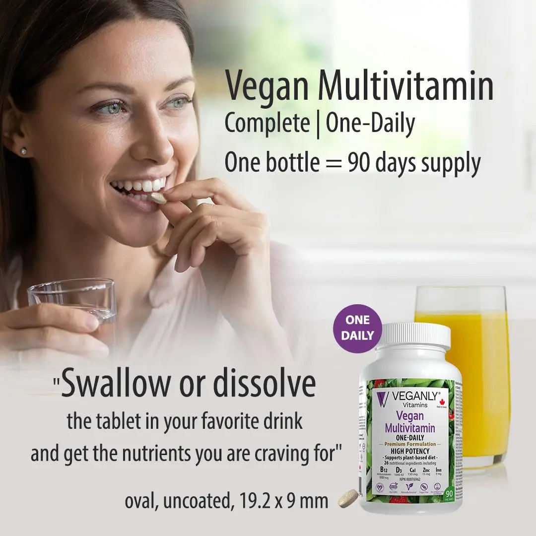 VEGANLY Vitamins Vegan Multivitamin One-Daily, (90 Veg Tablets). Complete Nutrition Support for Plant-Based, Vegan or Vegetarian Diets VEGANLY VitaminsAu supplements