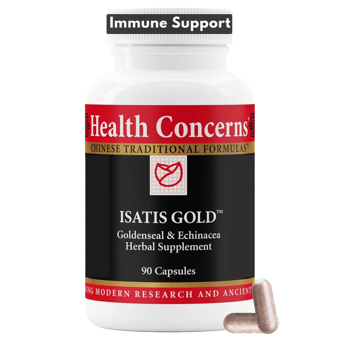 Health Concerns Isatis Gold - Immune System Support & Respiratory Tract Supplements - Echinacea, Platycodon, Goldenseal & Ligusticum Root Extract - 90 Capsules Health ConcernsAu supplements
