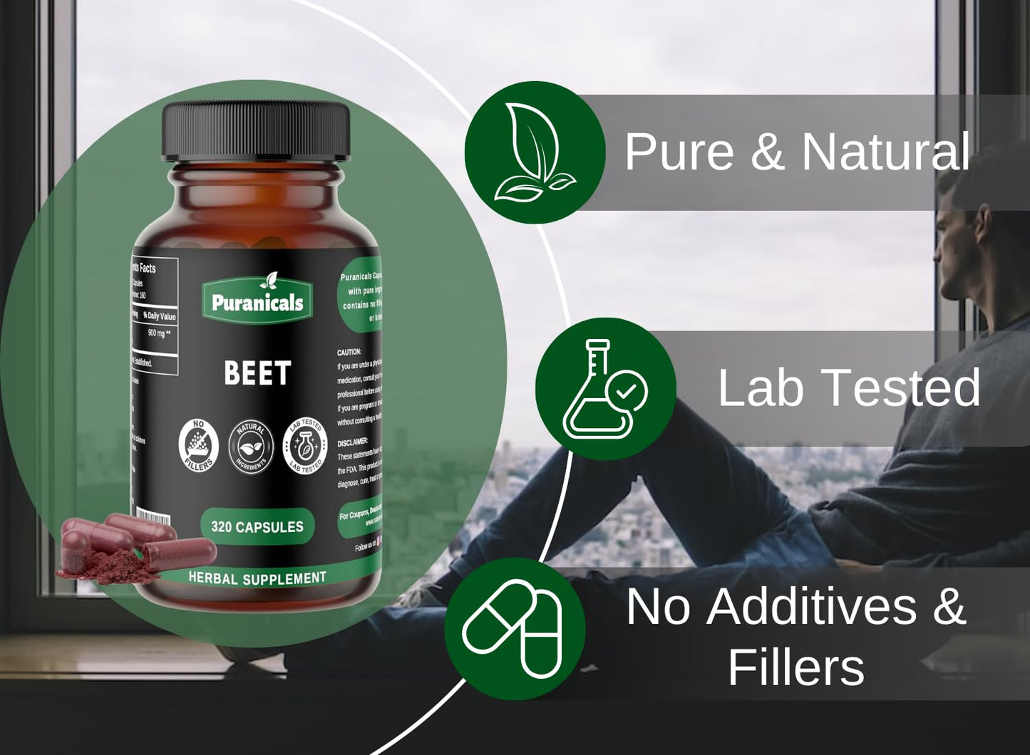 Puranicals Beet Premium 320 Capsules Nitric Oxide Booster | Herbal Supplement | 900 mg PuranicalsUS supplements
