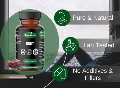 Puranicals Beet Premium 320 Capsules Nitric Oxide Booster | Herbal Supplement | 900 mg PuranicalsUS supplements