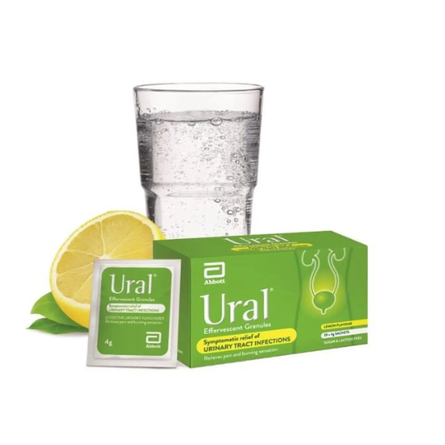 Ural Effervescent Powder 4G * 28 Sachets Urinary Alkalinizer Cystitis Relief UralAu supplements