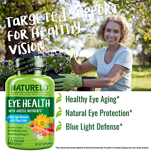 NATURELO Eye Vitamins - AREDS 2 Formula Nutrients with Lutein, Zeaxan NATURELOUS supplements
