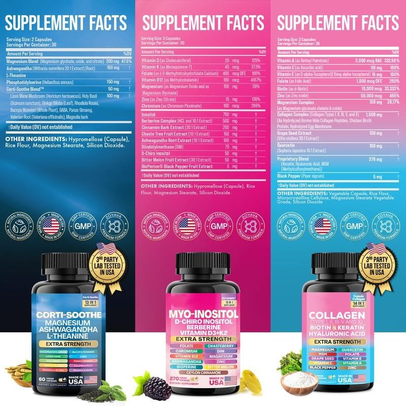 ALongDeng She Shines Set - Ultimate Women's All-in-One Supplement with Corti-Soothe, Myo-Inositol, Collagen & Extra Strength Ingredients ALongDengAu supplements