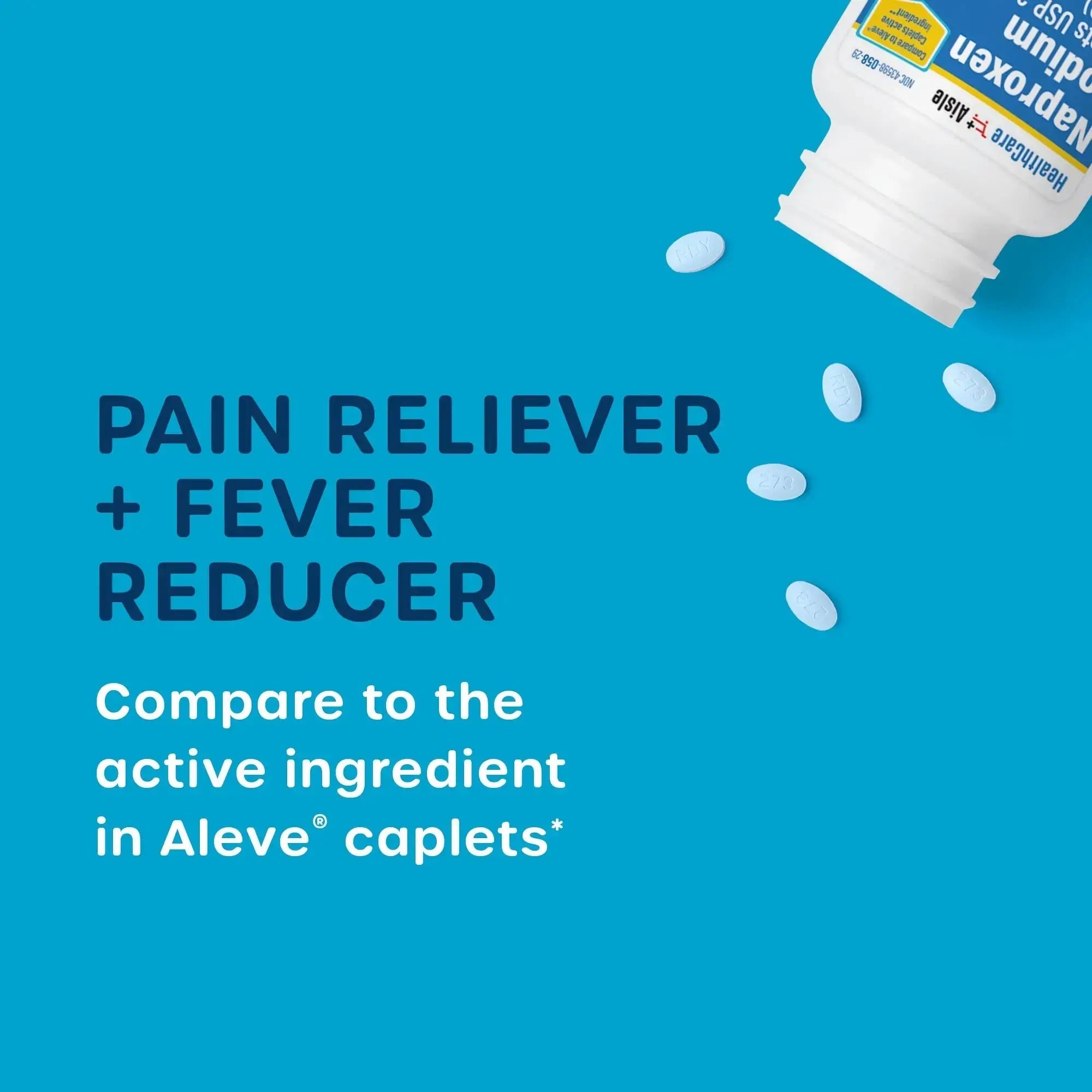 HealthCareAisle Naproxen Sodium, 220 mg - 200 caplets - Pain Reliever and Fever Reducer, Up to 12 Hours of Relief HealthCareAisleAu supplements
