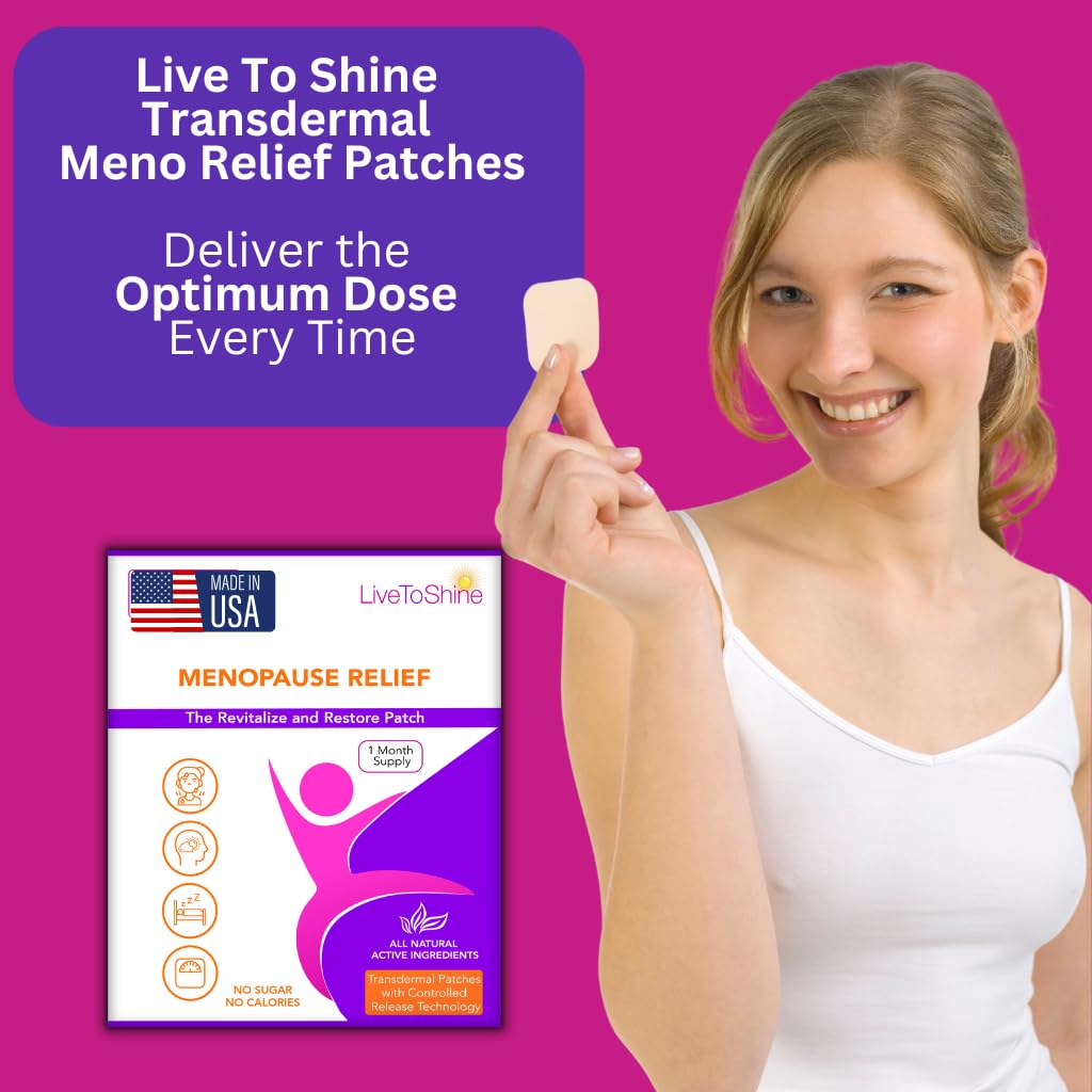 Menopause & Perimenopause Relief Patch for Women – Hot Flash, Mood & Symptom Support – Black Cohosh, Ashwagandha & More – 30 Topical Patches – USA Made by Live to Shine Live To ShineAu supplements