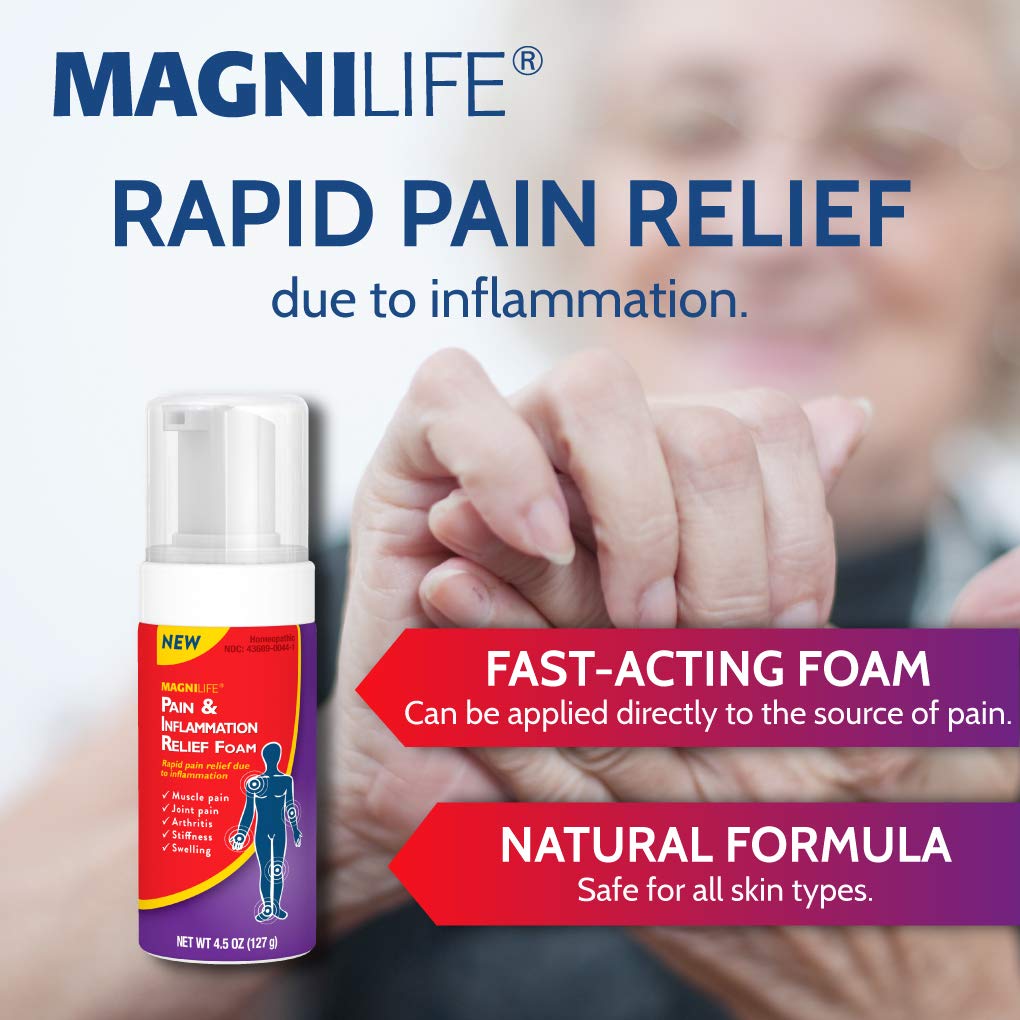 MagniLife Pain & Inflammation Relief Foam, 4 oz, Non-Greasy Arthritis Pain Reliever for Muscle, Joint, Knee, Hip, Back, Foot, Helps Ease Stiffness, Soreness, Swelling & Everyday Discomfort MagniLifeAu supplements
