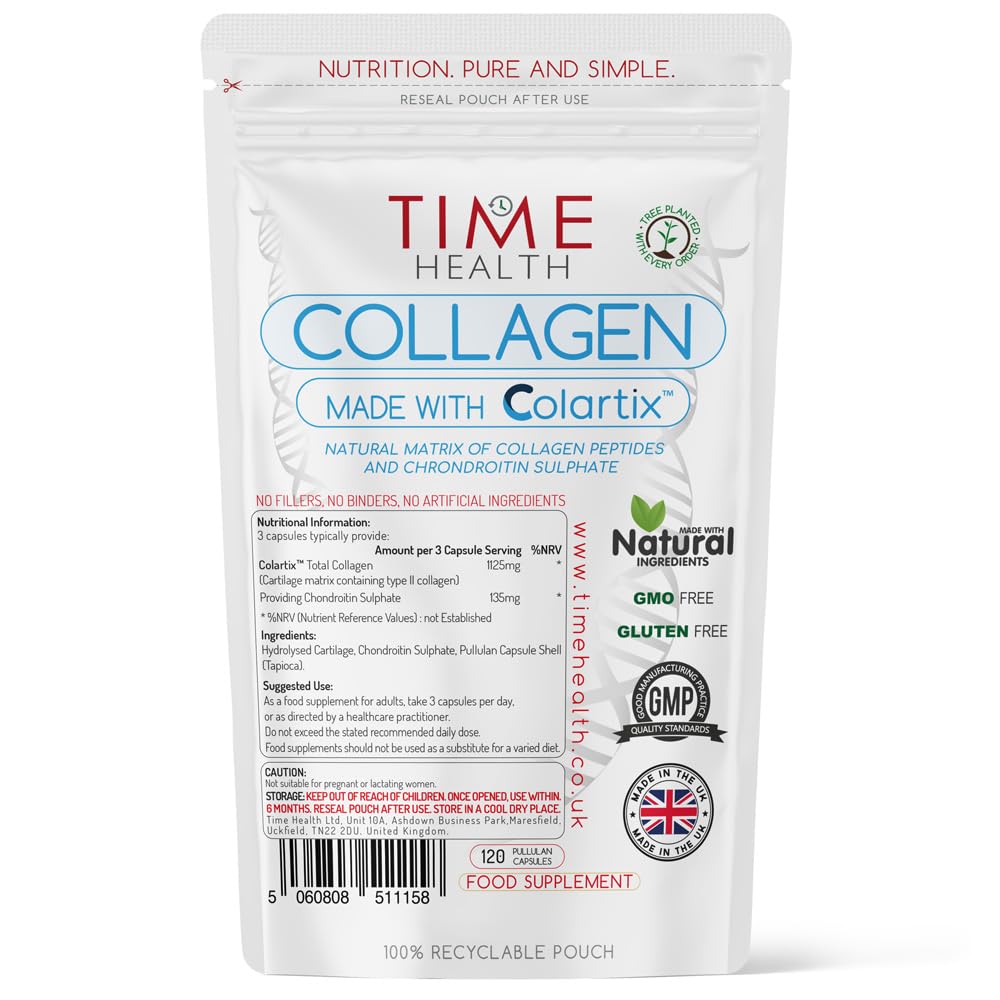 New: Colartix™ Collagen - 120 Capsules - Joint Specific Type II Collagen from Cartilage - Hydrolysed Collagen Time HealthAu supplements