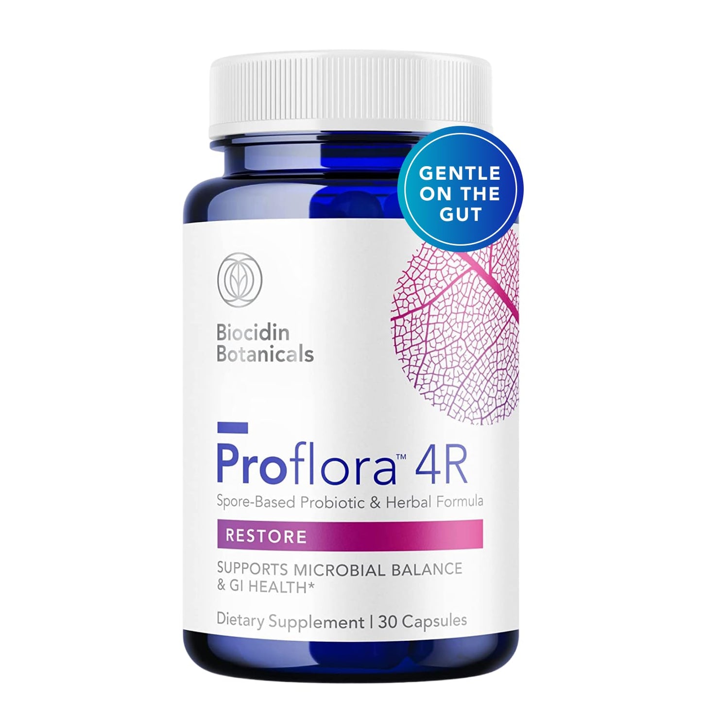 Biocidin Proflora 4R Spore Probiotic - Digestive Health Probiotics for Women & Men - Clinically Researched Bacillus Strains & Organic Aloe, Marshmallow Root for Gut Support (30 Vegan Capsules) Bio-Botanical ResearchUS supplements