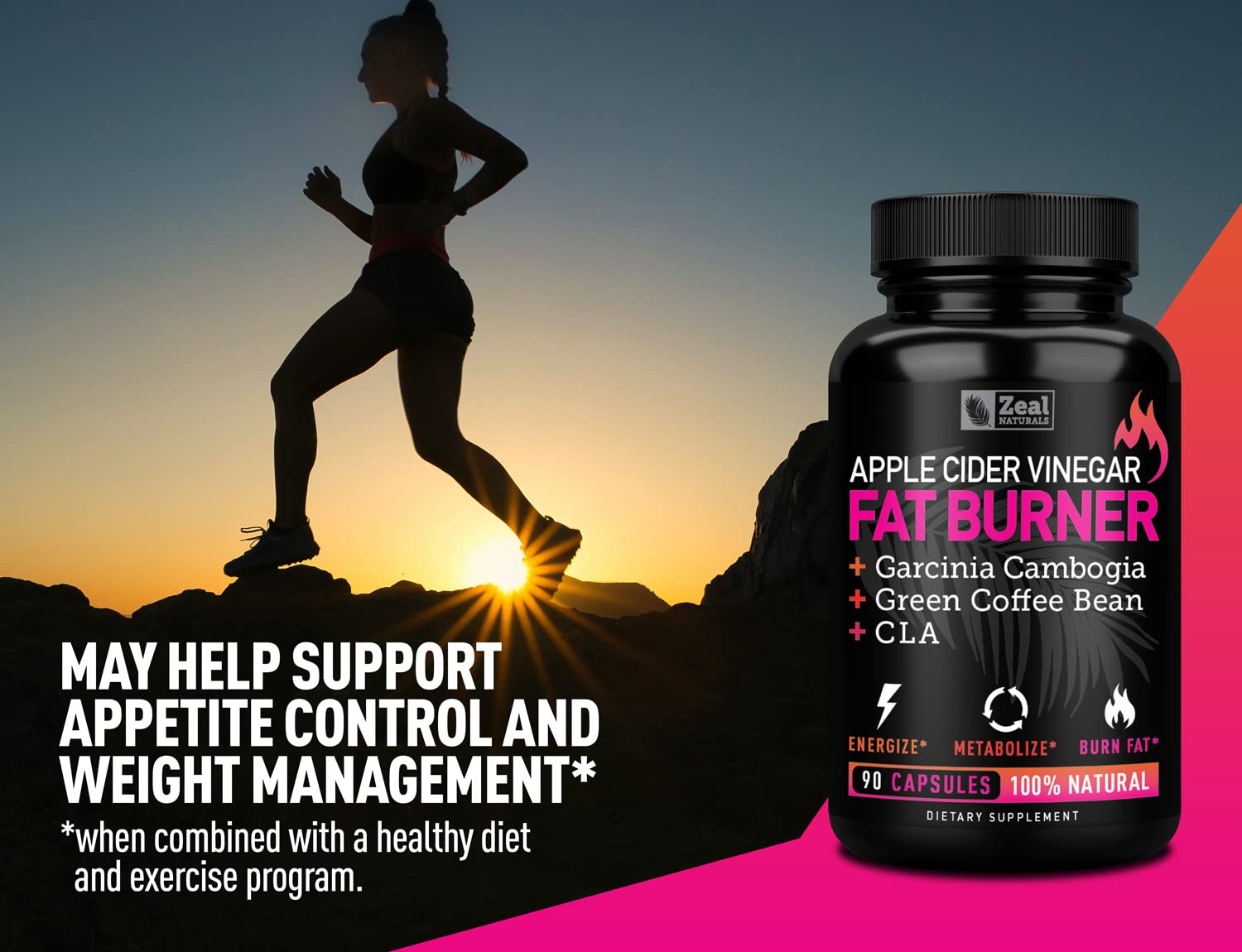 Apple Cider Vinegar Weight Management Pills for Women - Garcinia Cambogia + w. CLA Zeal NaturalsUS supplements