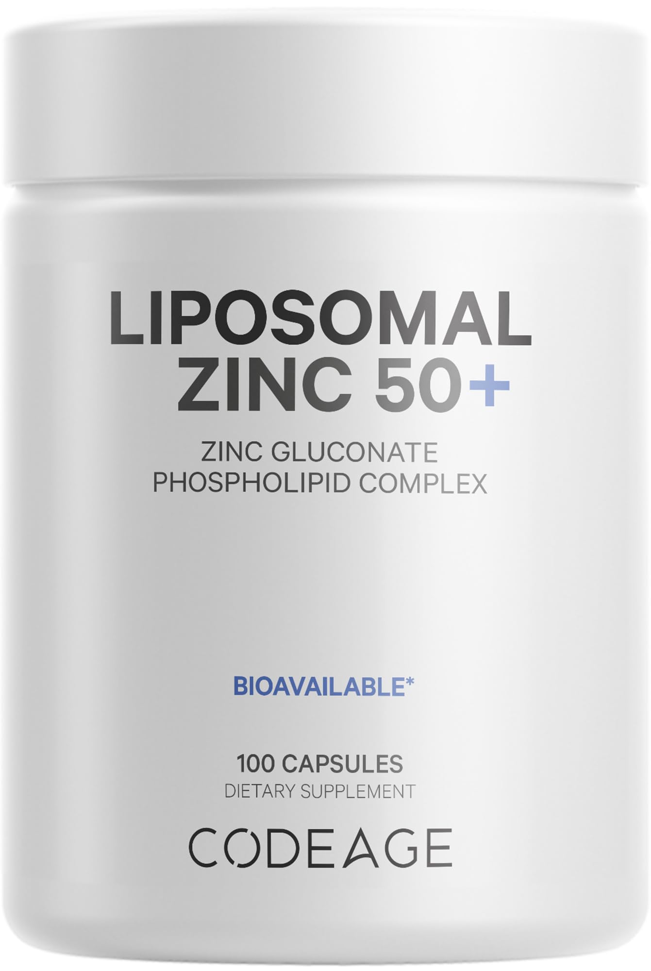 Codeage Liposomal Zinc Supplement – 3 Month Supply – One Per Day - 50 mg Zinc Gluconate Vitamin Pills - Essential Mineral Supplements Liposomal Delivery Matrix - Vegan Non-GMO - 100 Capsules CodeageAu supplements
