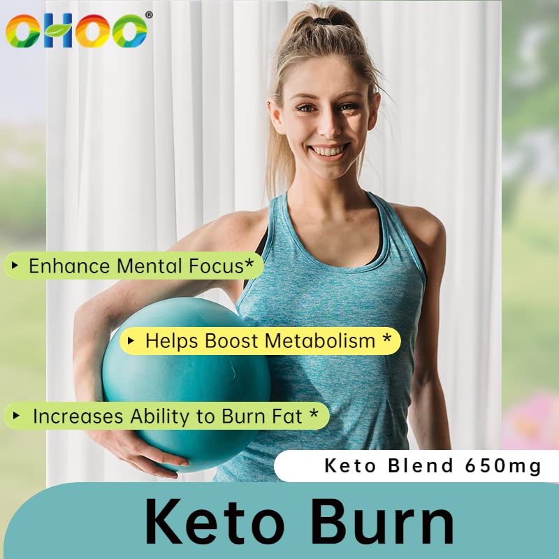 OHOO Keto Burn Weight Loss Supplement 650 Mg - Natural Keto 5 Increases Ability to Burn Fat OHOOUS supplements