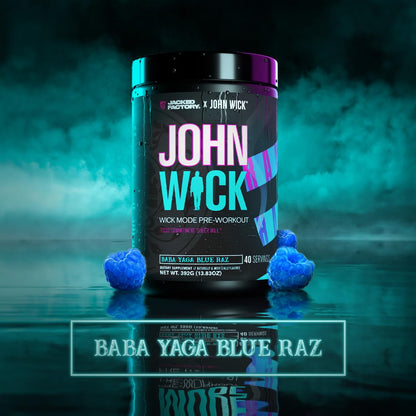 Jacked Factory X John Wick - Wick Mode Pre Workout Powder - Intense Energy, Battle-Ready Focus, Unstoppable Commitment, and Sheer Will Jacked FactoryUS supplements