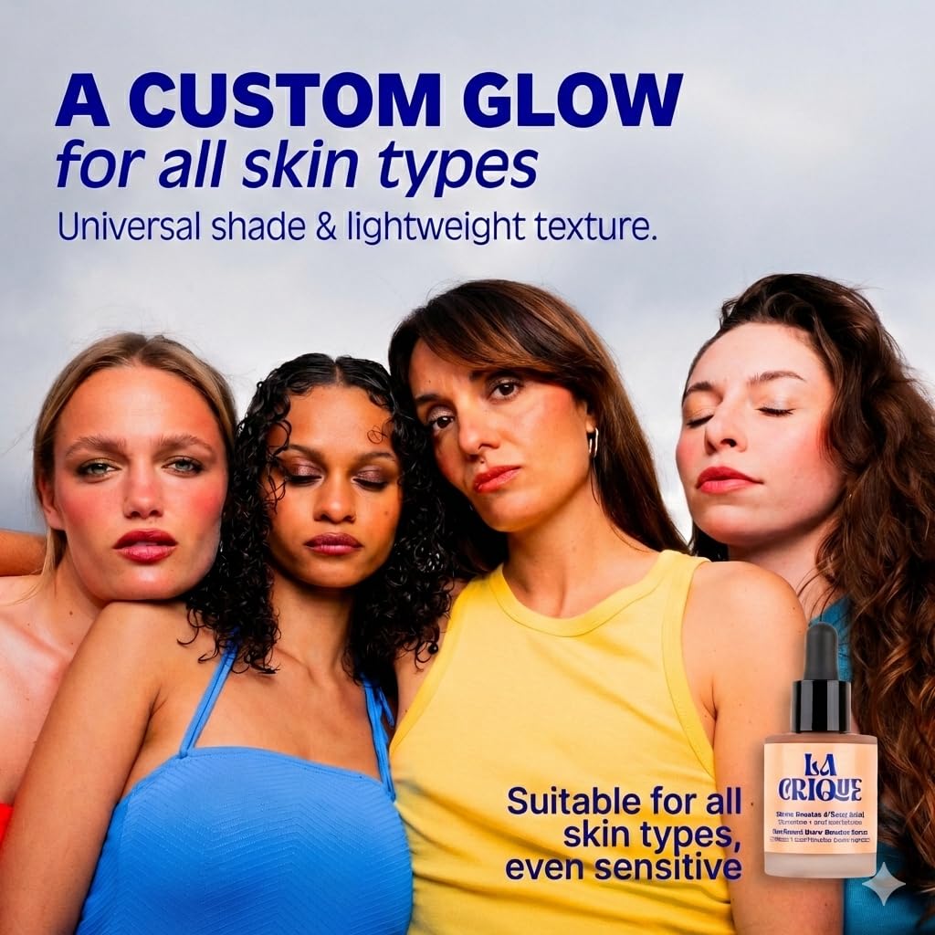 La Crique Bronzing Face Serum - Hydrating Bronzing Drops with Hyaluronic Acid & Anti-Pollution Protection - Natural Sun-Kissed Glow for All Skin Types - Vegan Friendly, Clean Beauty - 1 fl oz LA CRIQUEAu supplements
