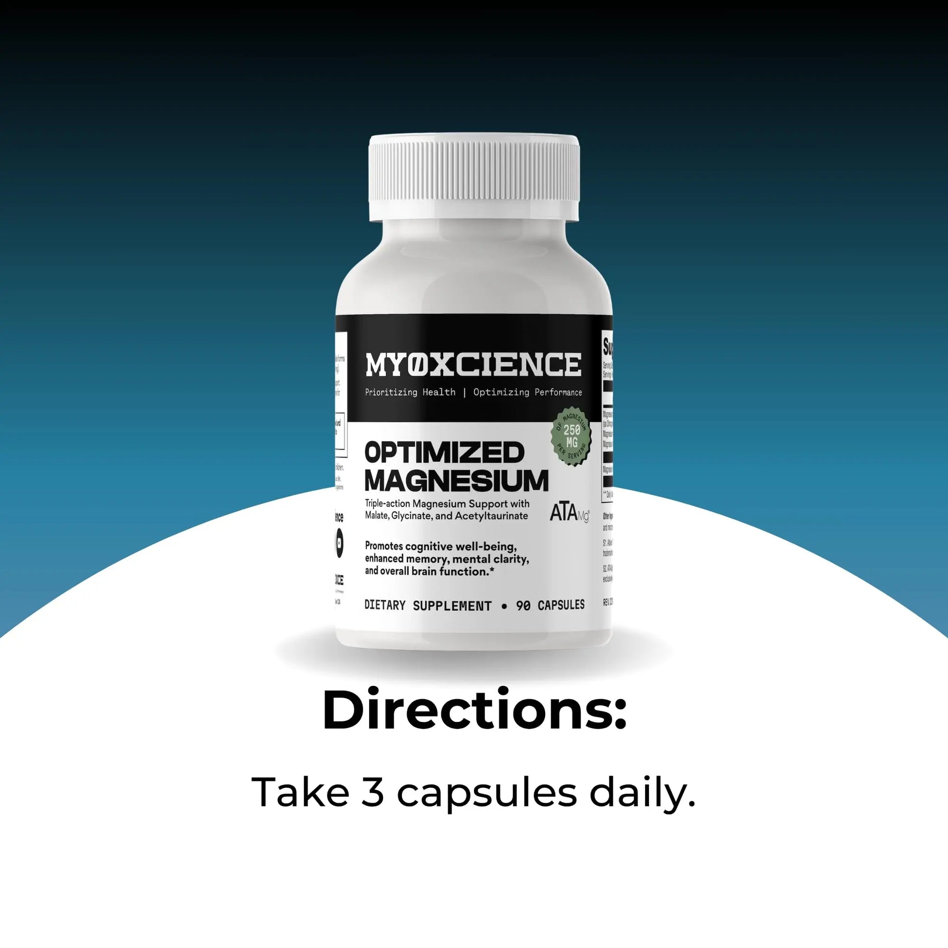 MYOXCIENCE Optimized Magnesium Glycinate + Magnesium Taurate (as ATAmag®) for High Brain Bioavailability to Support Stress Relief and Sleep | 30 Servings MYOXCIENCEnz supplements
