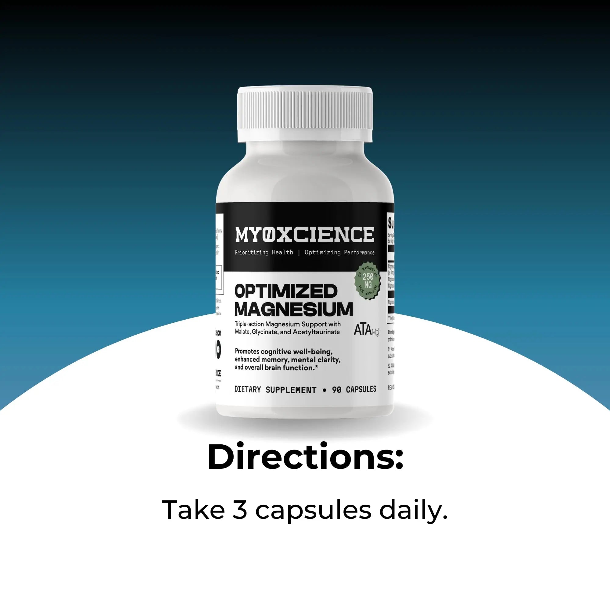 MYOXCIENCE Optimized Magnesium Glycinate + Magnesium Taurate (as ATAmag®) for High Brain Bioavailability to Support Stress Relief and Sleep | 30 Servings MYOXCIENCEnz supplements