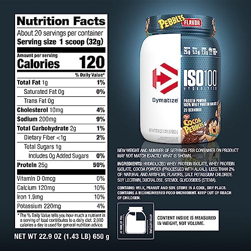 Dymatize ISO100 Hydrolyzed Protein Powder, 100% Whey Isolate Protein, 25g of Protein DymatizeUS supplements