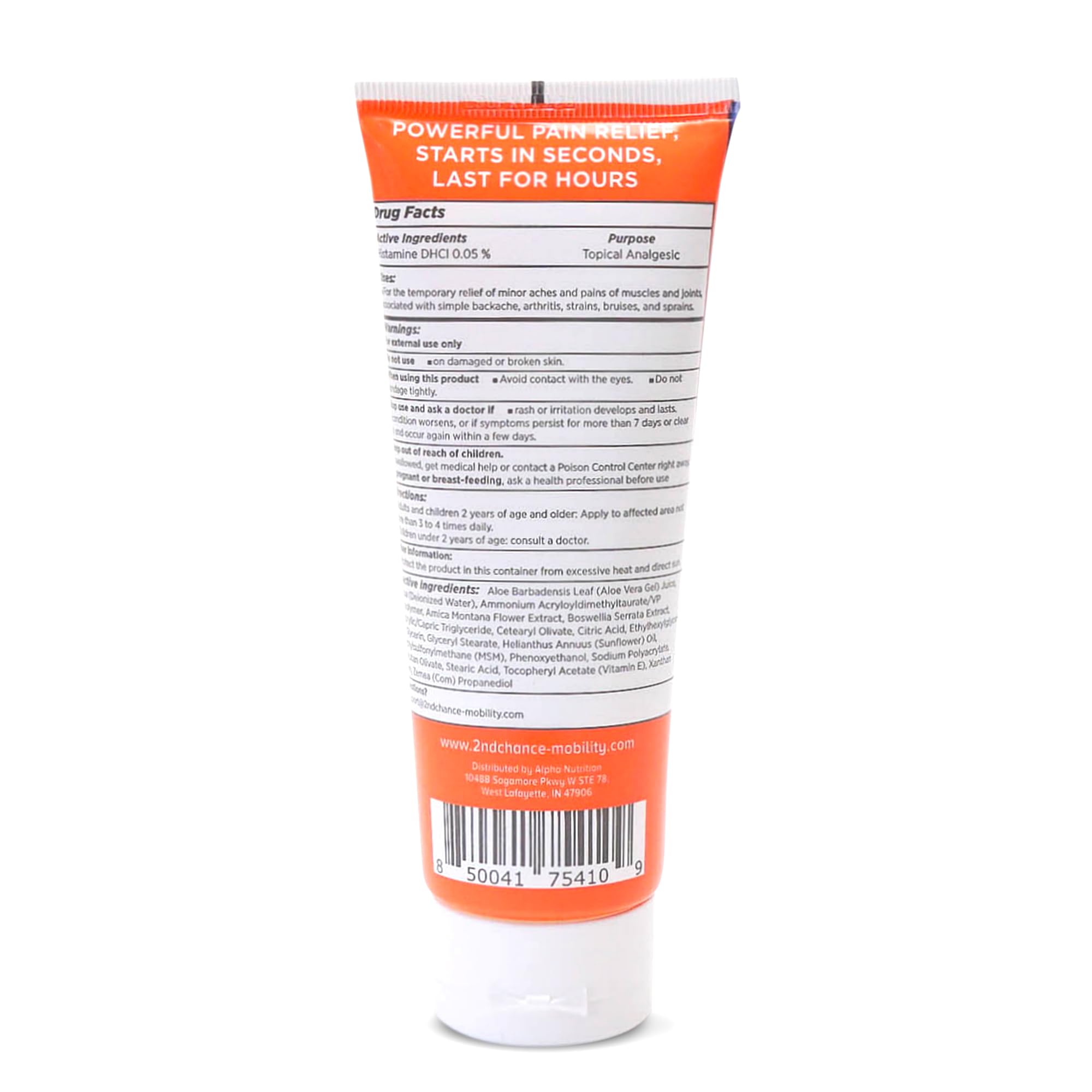 2nd Chance Mobility Pain Relief Cream, No Odor, Non-Greasy, Deep Penetrating, Moisturizing Topical Cream for Joint, Back, Muscle Ache Pain 3.4oz 2ND CHANCE MOBILITYAu supplements