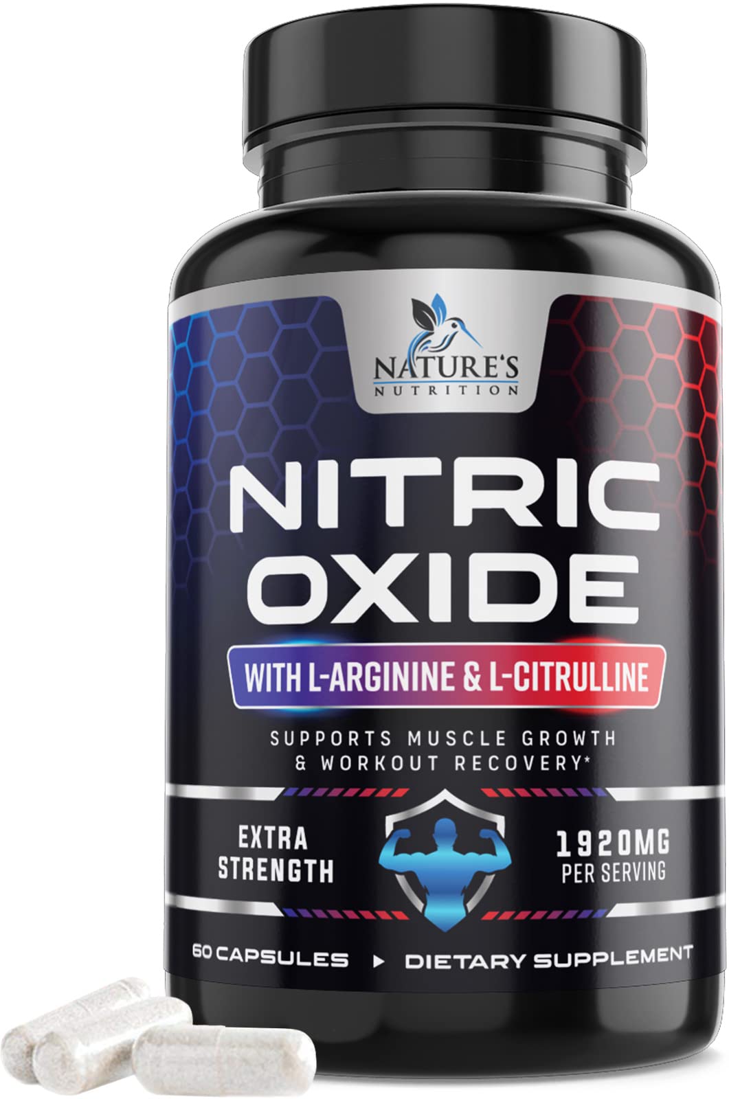 Extra Strength Nitric Oxide Supplement L Arginine 3X Strength - Citrulline Malate, AAKG Nature's NutritionAu supplements
