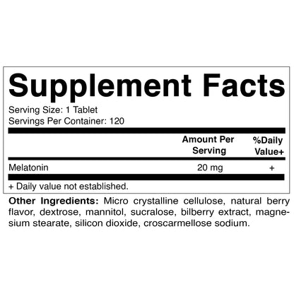 Vitamatic Melatonin 20mg Tablets | Vegetarian, Non-GMO, 6 pack VitamaticUS supplements