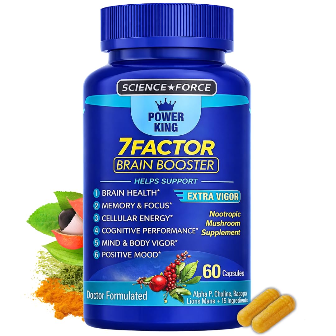 Brain Supplements for Memory & Focus - Nootropic Brain Health - Cognitive Performance, Clarity, Energy, Mental Vigor, Shilajit - Alpha Choline, Lion's Mane, Bacopa, 18 Premium Ingredients SCIENCE FORCEAu supplements