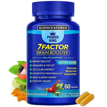 Brain Supplements for Memory & Focus - Nootropic Brain Health - Cognitive Performance, Clarity, Energy, Mental Vigor, Shilajit - Alpha Choline, Lion's Mane, Bacopa, 18 Premium Ingredients SCIENCE FORCEAu supplements