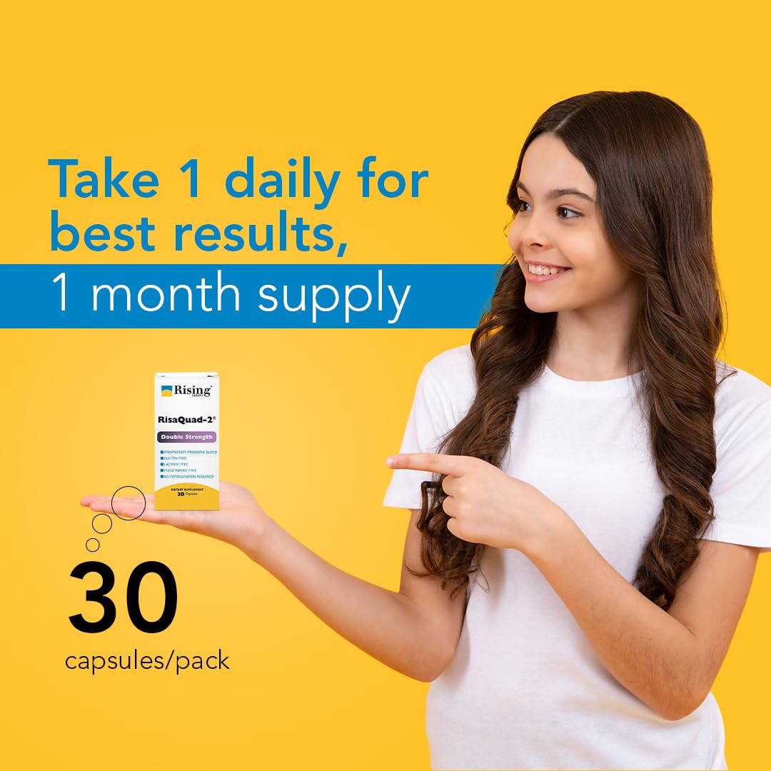 Rising Risaquad-2 Probiotic Dietary Supplement -375mg Pack of 30 Capsules RisingAu supplements