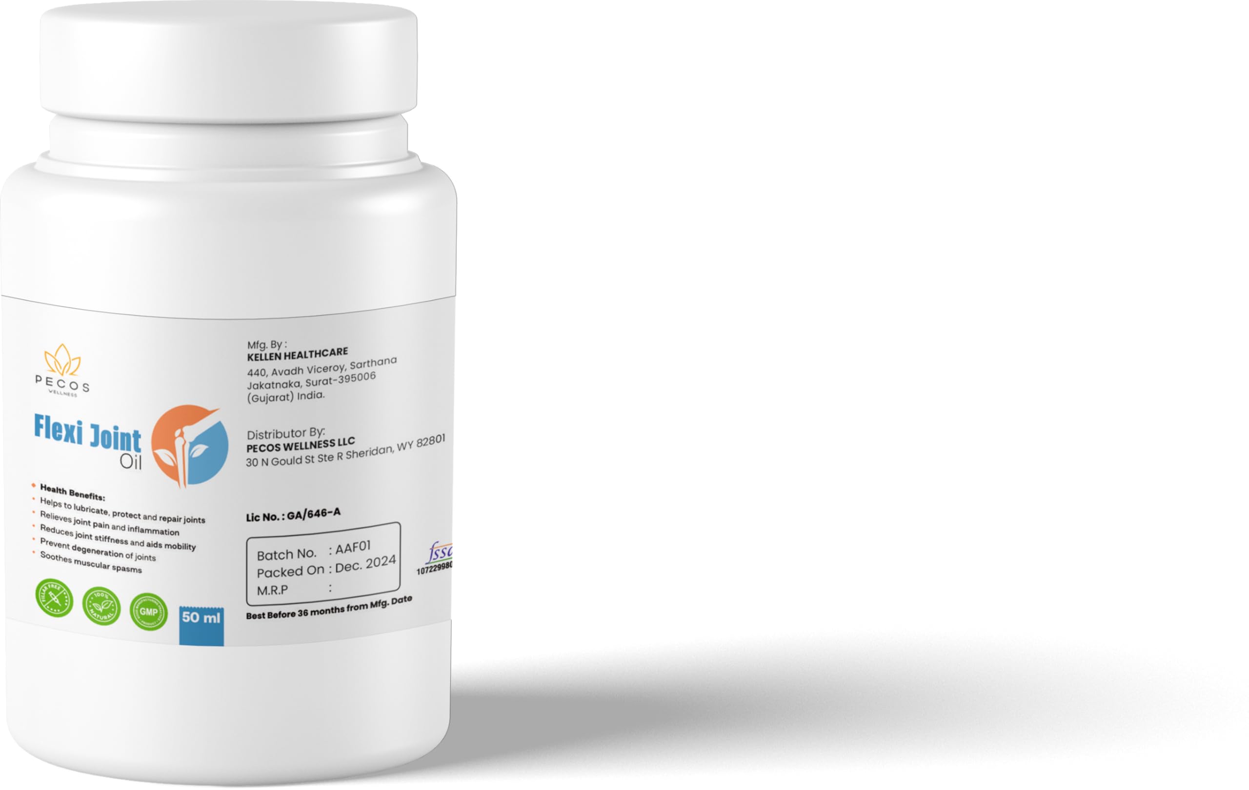 PECOS WELLNESS Flexi Joint Oil, Dietary Supplement PECOS WELLNESSAu supplements