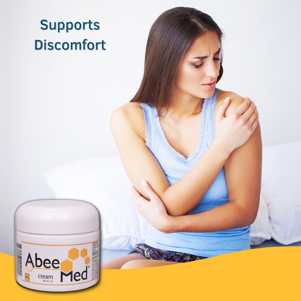 AbeeMed Cream Bee Venom Apitoxin for Aches - Menthol - Histamine DHCL - Bee Polen - Chamomile - Support for Neck and Backache - Supports Joint & Muscle Discomfort - Sprains, Bruises and Strains V2 ABEE MEDAu supplements