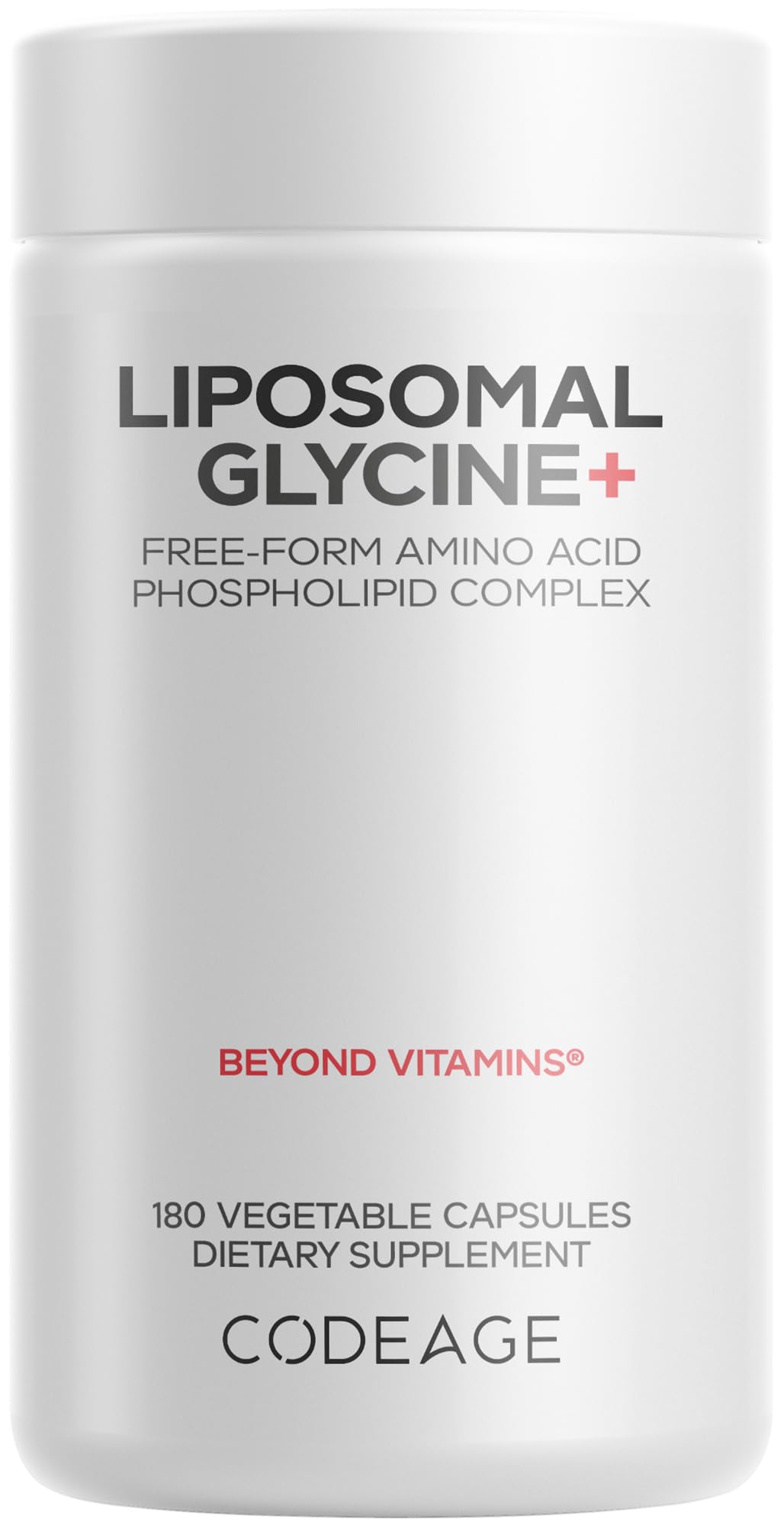 Codeage Liposomal Glycine+ Supplement - Free-Form Glycine 1,500 mg with Liposomal Delivery - 2-Month Supply - Amino Acid Capsules - Protein Support - Glycine Vitamins - 180 Capsules CodeageAu supplements