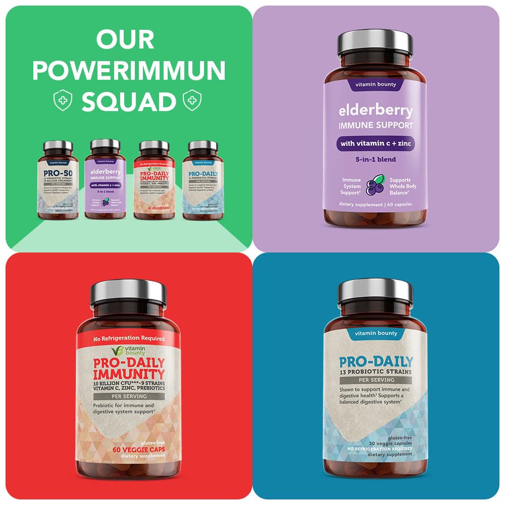 Vitamin Bounty Pro-50 Probiotics Supplement- 13 Probiotic Strains, Gut Health Vitamin BountyUS supplements